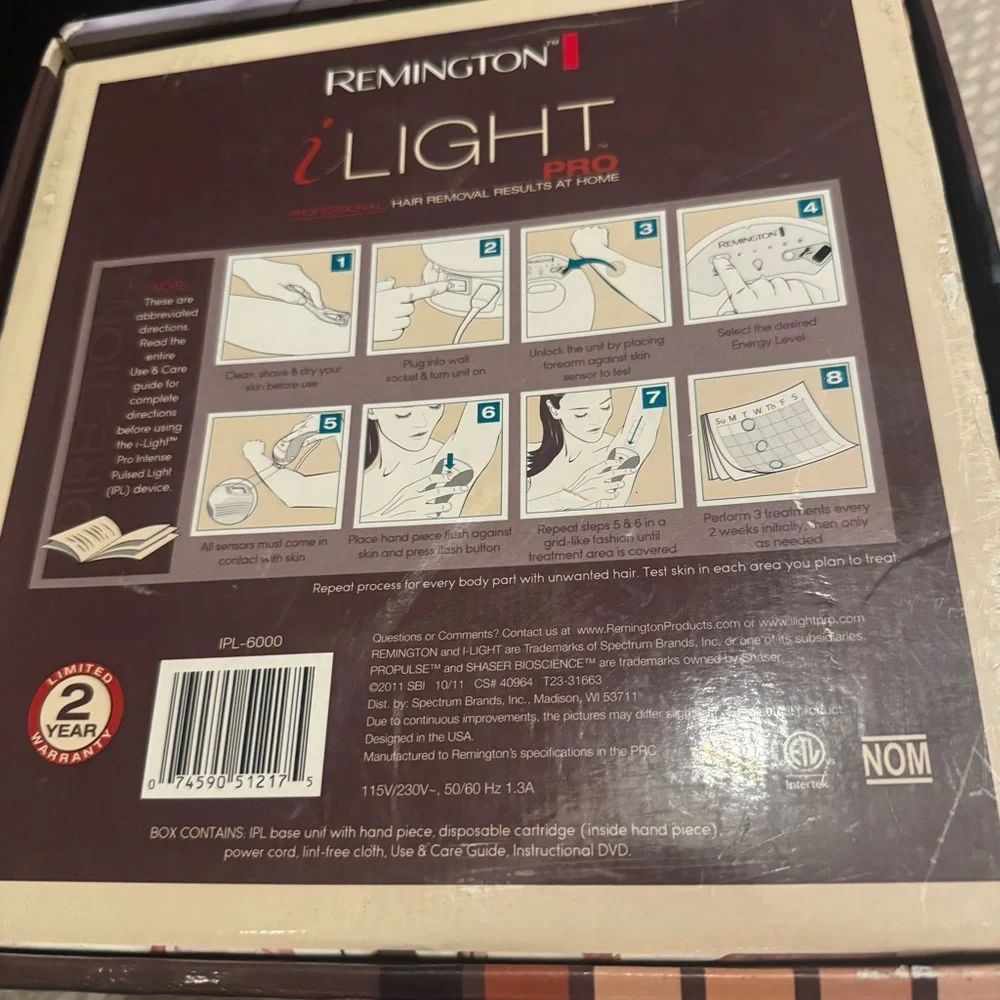 Remington IPL6000 i-LIGHT Pro
Professional IPL Laser Hair Removal
*Open Box NEW - Picture 6 of 7